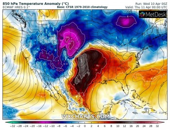 Variazioni di temperatura da record in Nord America