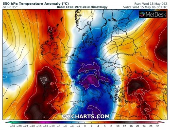 Europa Centrale al freddo, ma caldo ad Est e ad Ovest