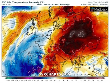 Europa ancora divisa: maltempo e temperature sotto media ad ovest, caldo anomalo ad est