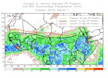 Ottobre 2019 più caldo della norma? Colpa anche dell’ITCZ molto settentrionale!