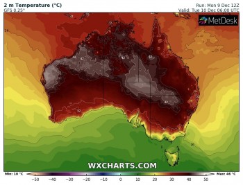 Australia: temperature oltre i 45 °C in diverse aree del territorio