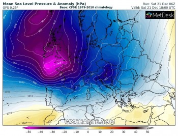 Un intenso ciclone si muove dall’Oceano Atlantico verso l’Europa: attesi venti di tempesta in Spagna e Francia