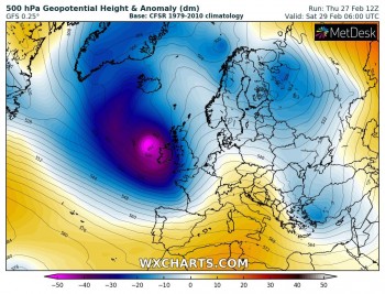 Nuovo ciclone esplosivo in Atlantico: raggiungerà l’Irlanda e il Regno Unito