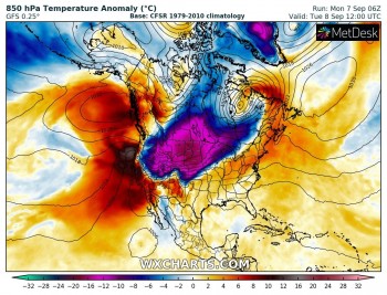 Nord America: dal caldo estivo al freddo invernale in meno di 36 ore