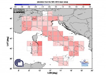 Agosto 2020 più caldo della norma su quasi tutta Italia