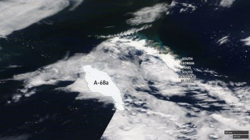 Iceberg in rotta contro un rifugio di pinguini antartici, primi segnali di impatto con il fondale