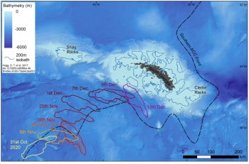 Iceberg A68a verso la Georgia del Sud: ora è diviso in 4 pezzi