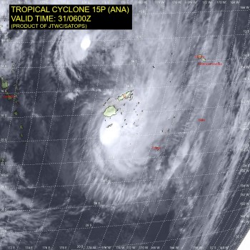 Pacifico Meridionale: il tifone Ana ha raggiunto le isole Fiji