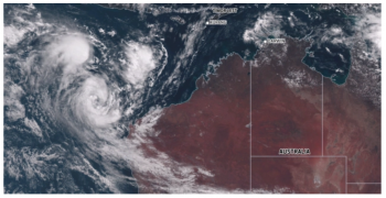 Effetto Fujiwhara: cicloni Seroja e Odette si fondono ad ovest dell’Australia