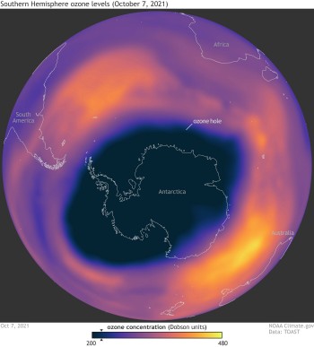 Il buco dell’ozono antartico è il 13° più grande mai registrato