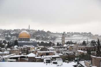 Maltempo in Medio Oriente: anche Gerusalemme ricoperta di neve