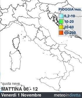 mappa pioggia italia a 4 Giorni - Mattina