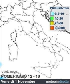 mappa pioggia italia a 4 Giorni - Pomeriggio