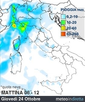 mappa pioggia italia DopoDomani - Mattina