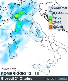 mappa pioggia italia DopoDomani - Pomeriggio