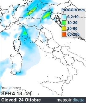 mappa pioggia italia DopoDomani - Sera