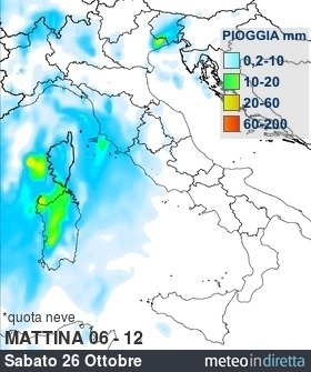 mappa pioggia italia a 5 Giorni - Mattina