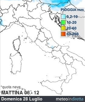 mappa pioggia italia Domani - Mattina