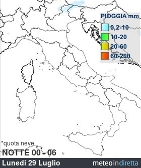 mappa pioggia italia DopoDomani - Notte