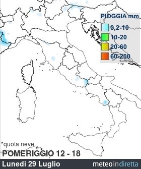mappa pioggia italia DopoDomani - Pomeriggio