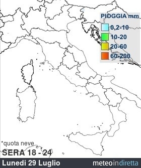 mappa pioggia italia DopoDomani - Sera