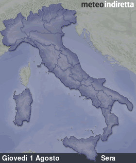 cartina meteo italia a 6 Giorni - Sera
