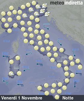 cartina meteo italia a 4 Giorni - Notte