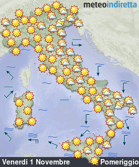 cartina meteo italia a 4 Giorni - Pomeriggio