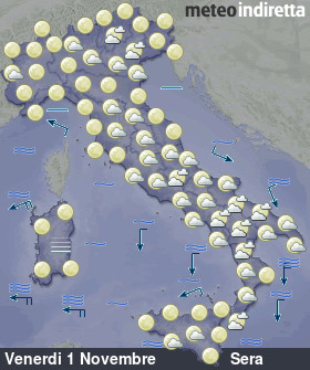 cartina meteo italia a 4 Giorni - Sera