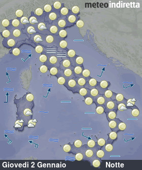 cartina meteo italia Oggi - Notte