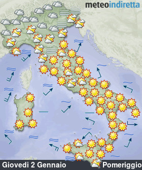 cartina meteo italia Oggi - Pomeriggio