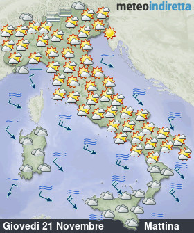 cartina meteo italia Oggi - Mattina