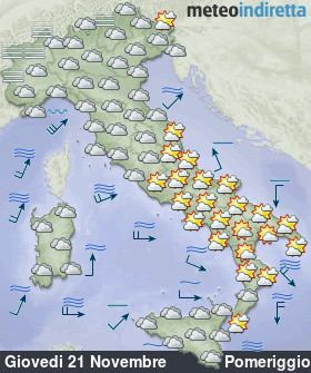 cartina meteo italia Oggi - Pomeriggio