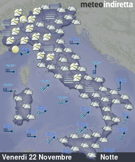 cartina meteo italia Domani - Notte