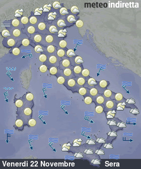 cartina meteo italia Domani - Sera