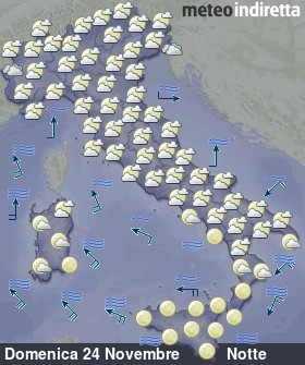 cartina meteo italia a 4 Giorni - Notte