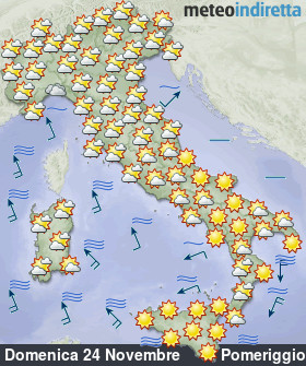 cartina meteo italia a 4 Giorni - Pomeriggio