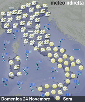 cartina meteo italia a 4 Giorni - Sera