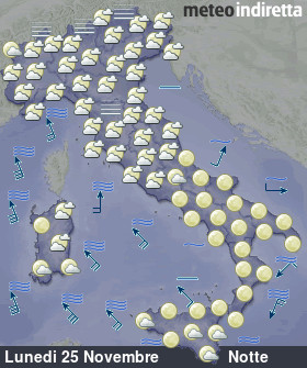 cartina meteo italia a 5 Giorni - Notte