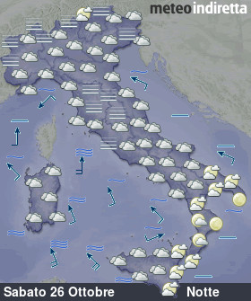 cartina meteo italia a 5 Giorni - Notte