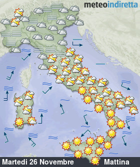 cartina meteo italia a 6 Giorni - Mattina