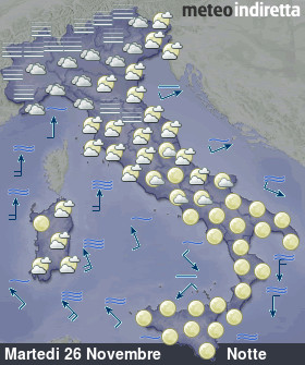 cartina meteo italia a 6 Giorni - Notte