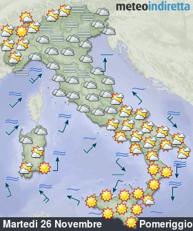 cartina meteo italia a 6 Giorni - Pomeriggio