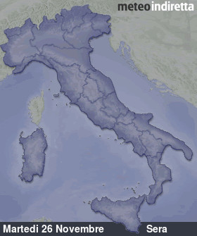 cartina meteo italia a 6 Giorni - Sera