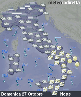 cartina meteo italia a 6 Giorni - Notte