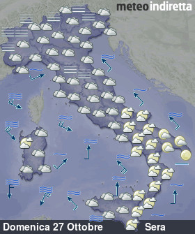 cartina meteo italia a 6 Giorni - Sera