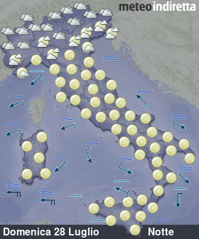cartina meteo italia Domani - Notte