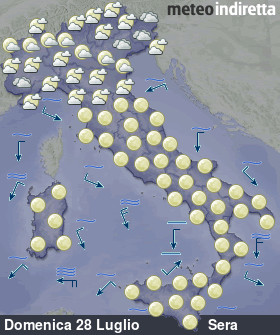 cartina meteo italia Domani - Sera