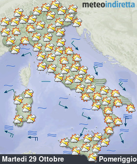 cartina meteo italia Oggi - Pomeriggio