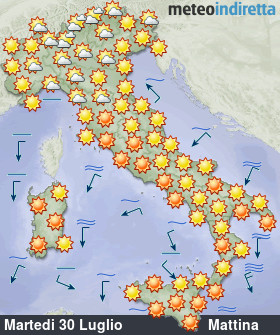 cartina meteo italia a 4 Giorni - Mattina